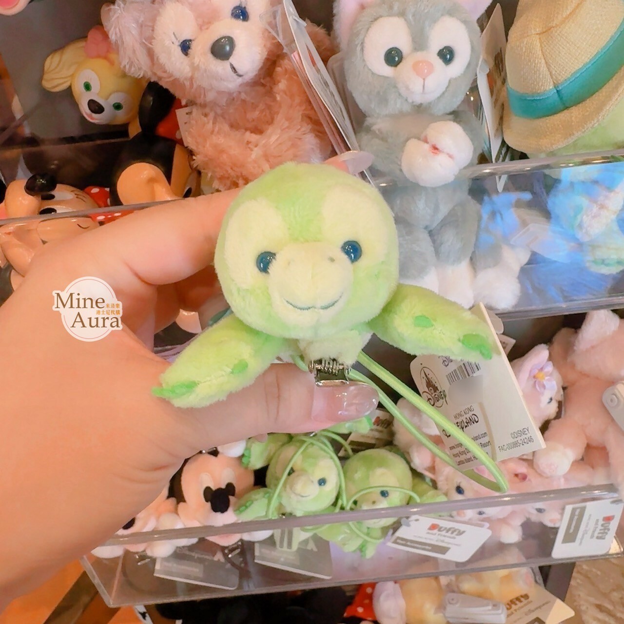 奧樂米拉 海龜 OluMel 趴趴造型 絨毛 髮夾 髮束 髮飾 -香港迪士尼樂園