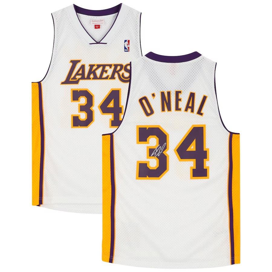 Shaquille O'Neal Los Angeles Lakers Autographed White Mitchell & Ness 2002-03 Swingman Jersey