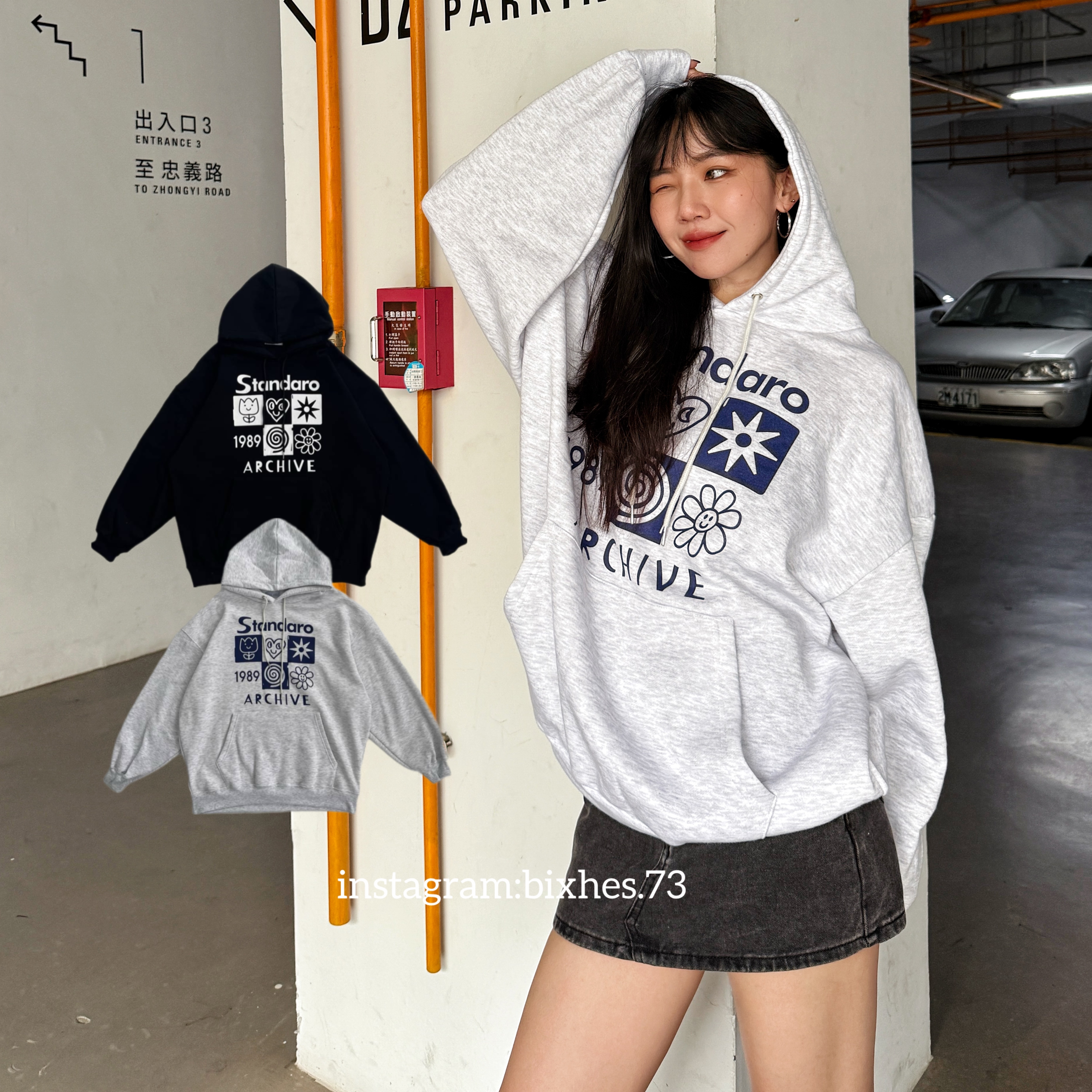 Standaro六格寬版帽T(B00100)