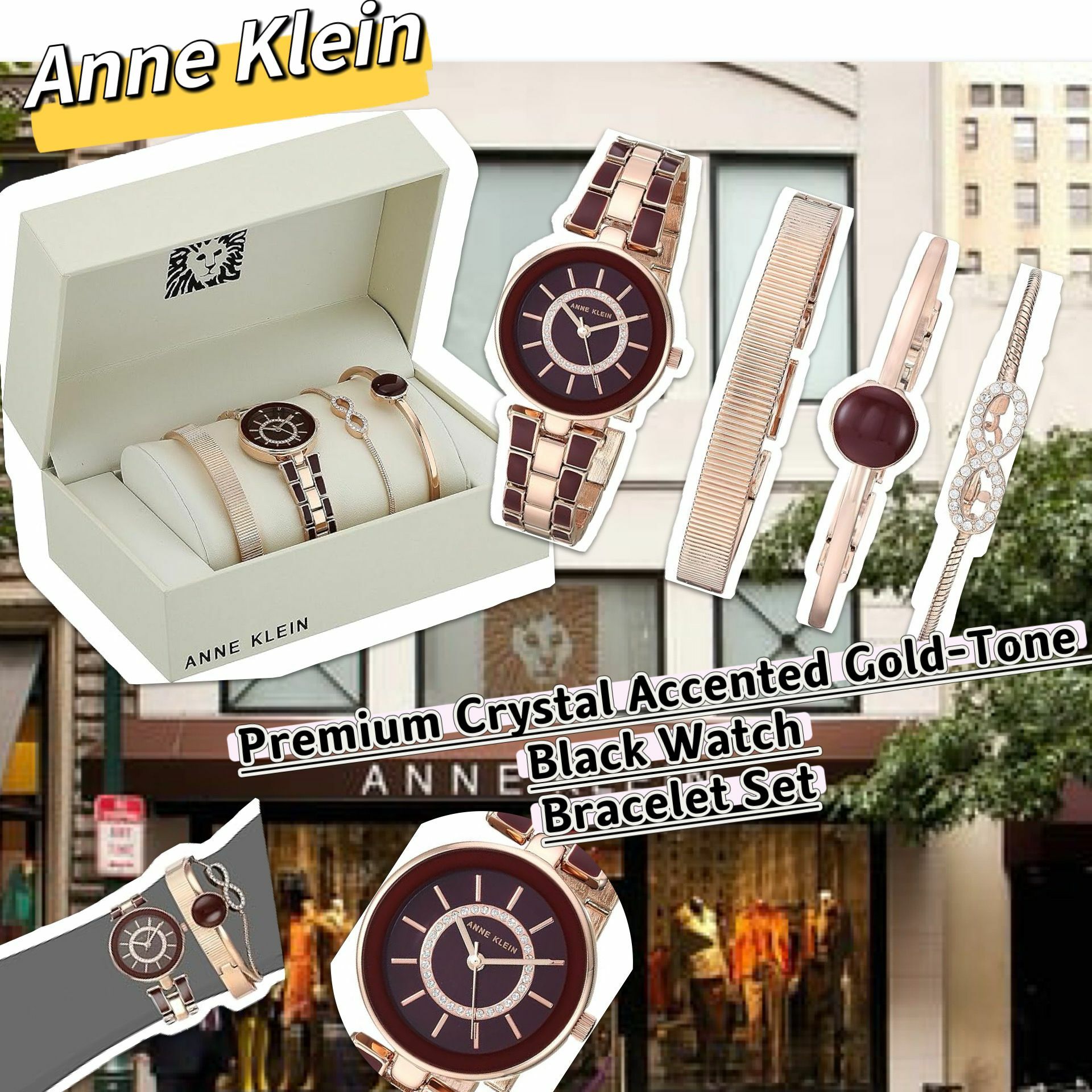 【預購】Anne Klein  Premium Crystal G110425 手鏈手錶套裝