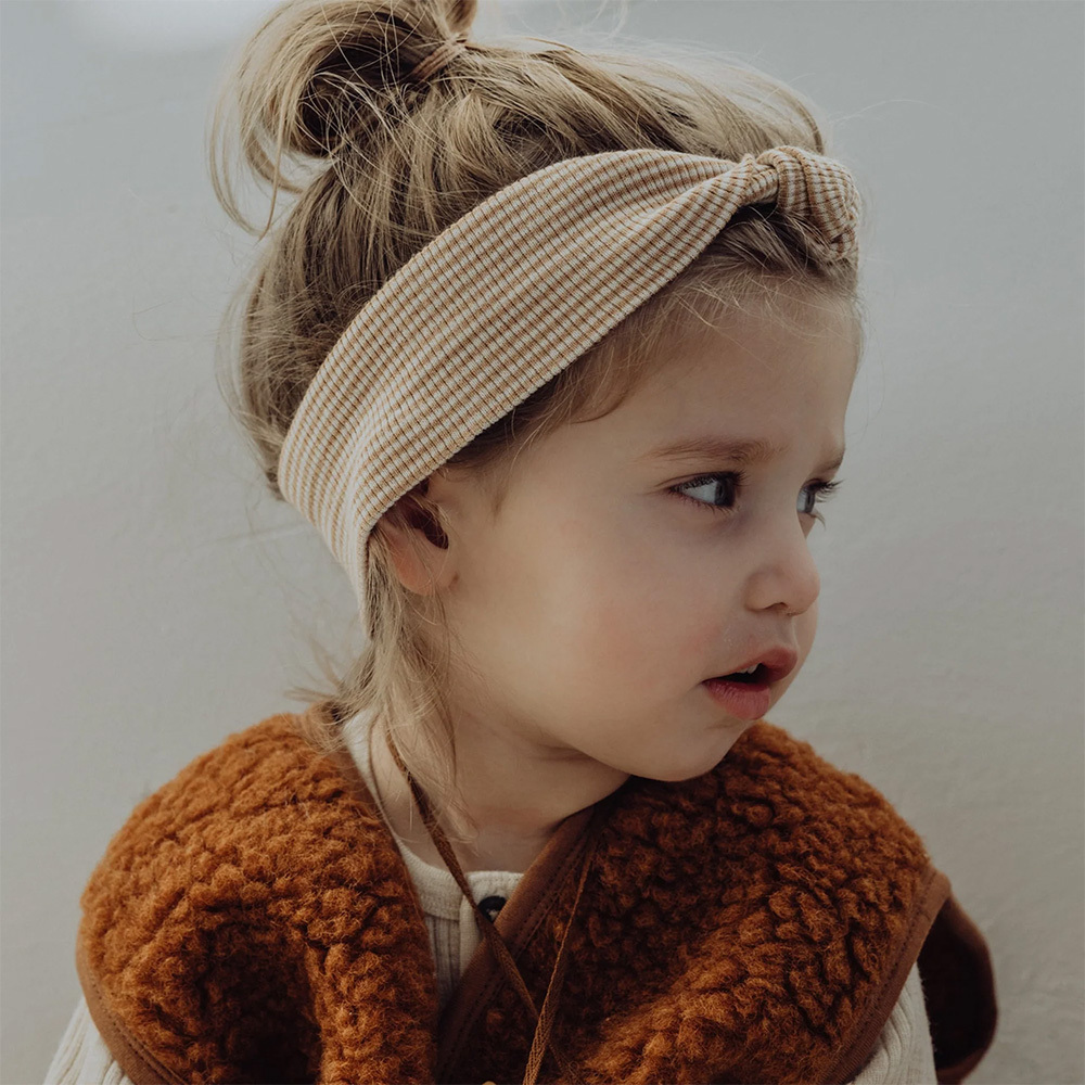 荷蘭Finch & Fable 羊毛羅紋髮帶-Fawn Stripe