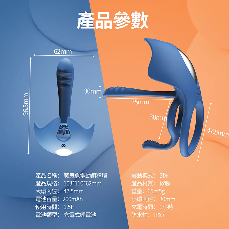 BeYourLover｜ToyCod｜Barzillai 魔鬼魚 電動鎖精環｜陰莖套環