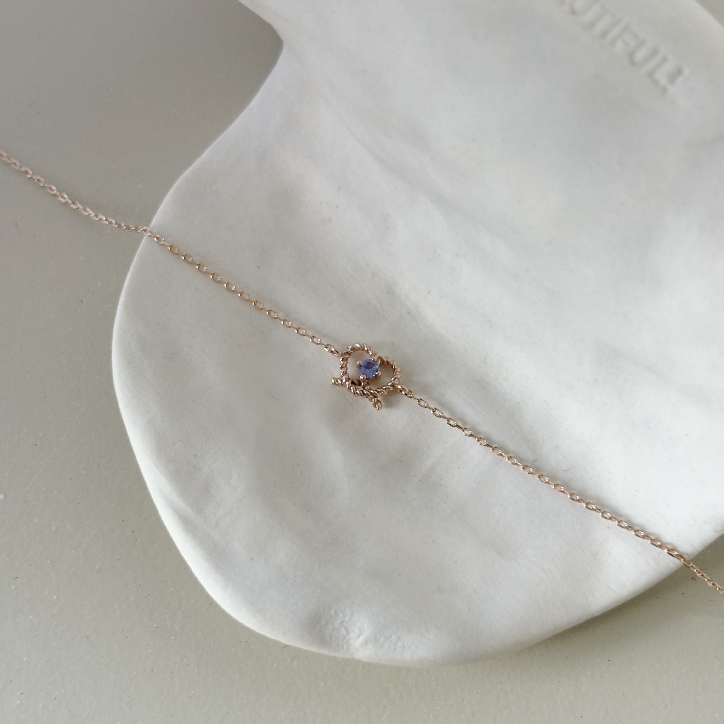 14K Pretzel坦桑石手鍊