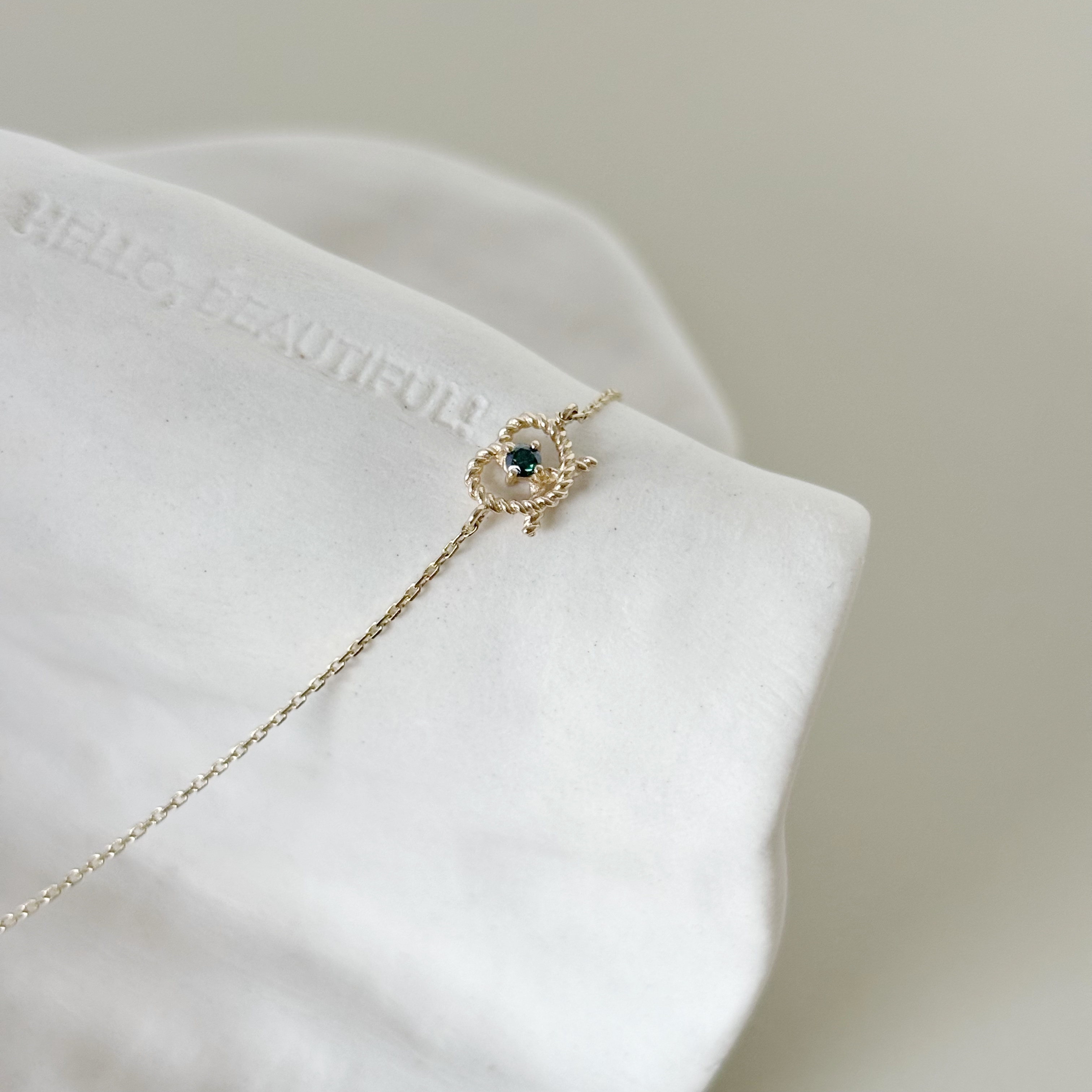 14K Pretzel藍鑽手鍊