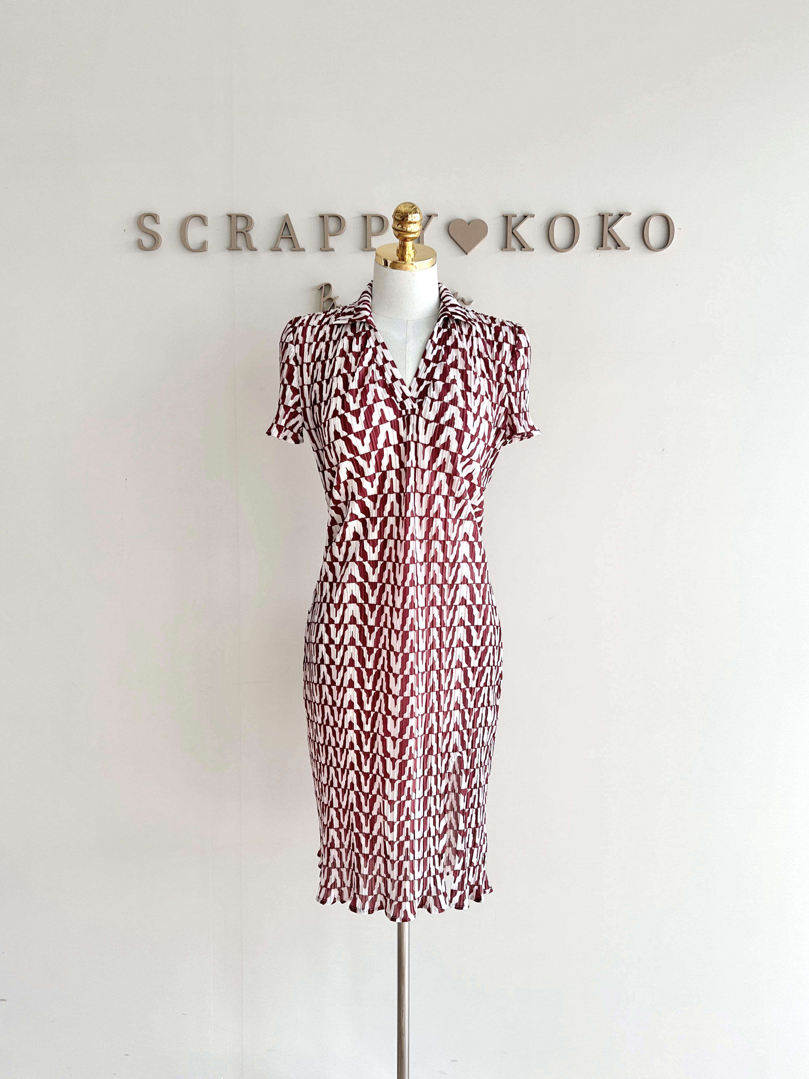 Bygone 南城舊夢 復古短袖顯瘦洋裝