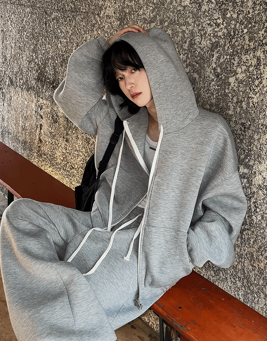 氯丁橡膠半短連帽拉鍊外套