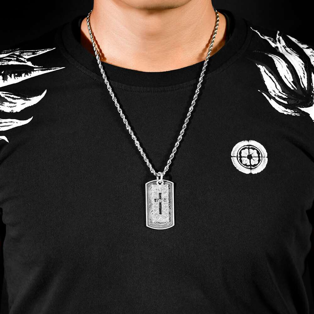 軍牌十字架 個性項鍊/個性飾品/項鍊－雙飾片