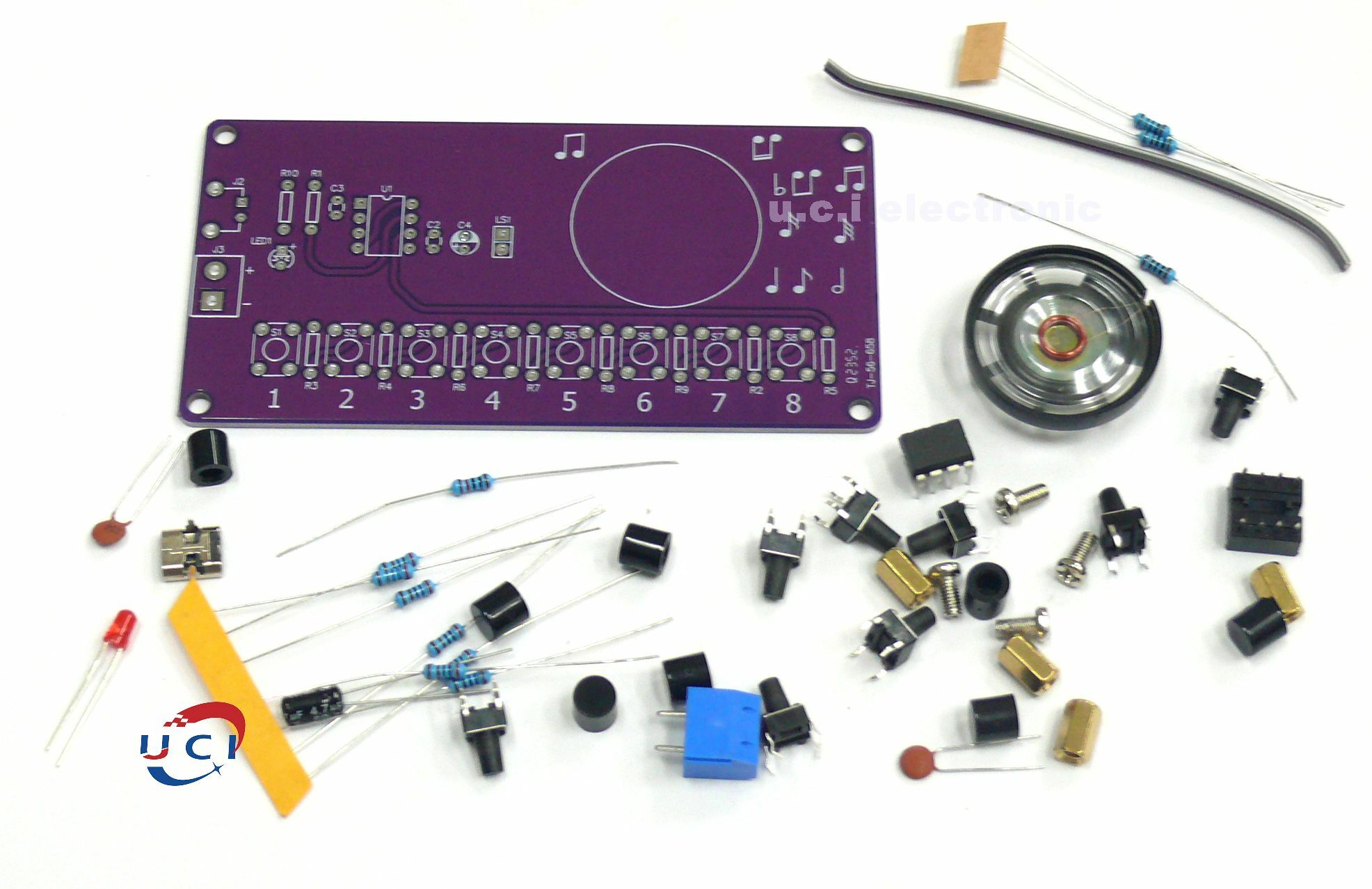 【UCI電子】(二G-2) 電子DIY套件NE555電子琴 8階音符趣味焊接電路板科技製作實訓散件