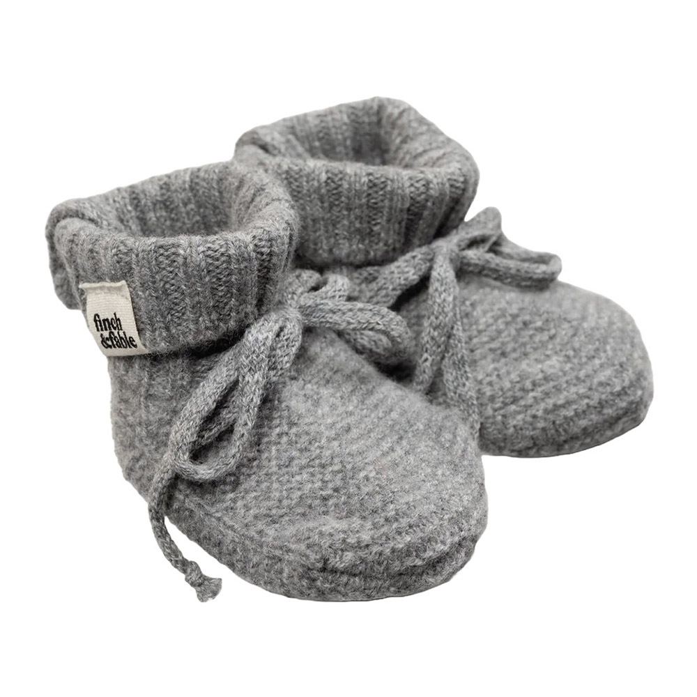 荷蘭Finch & Fable 羊毛針織嬰兒襪-Dove