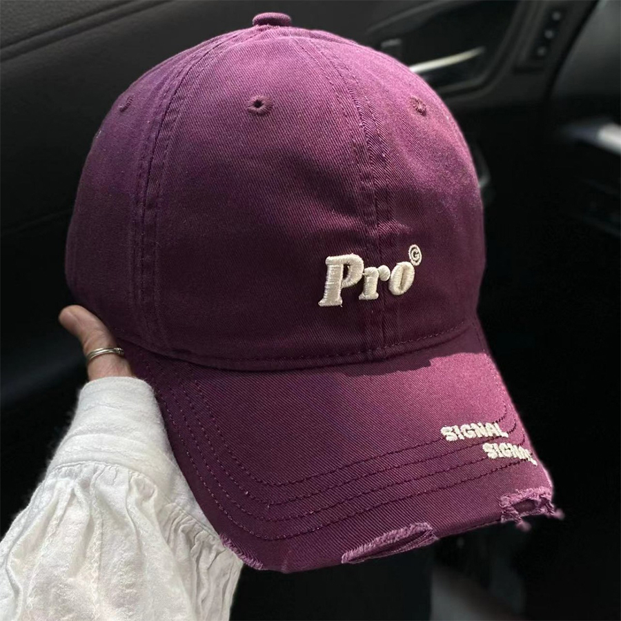 Pro立體刺繡韓版刷破棒球帽 鴨舌帽