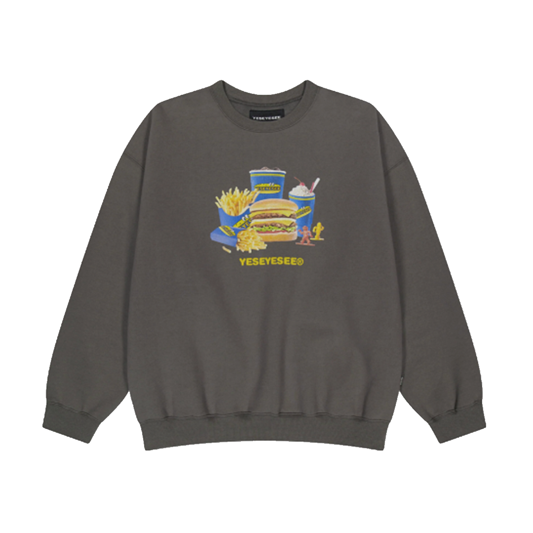 さらに100円引き◆YESEYESEE◆Y.E.S Burger Set Sweatshirt YESEYESEE Y.E.S Burger Set Sweatshirt 漢堡組合|FLOMMARKET