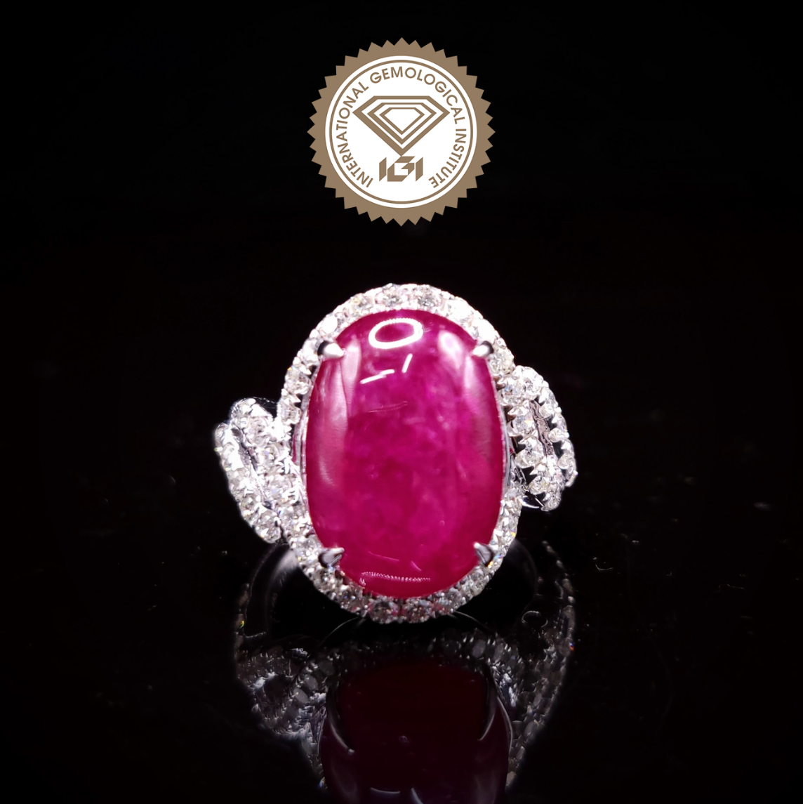 18K White Gold 10.91ct Ruby and Diamond Ring