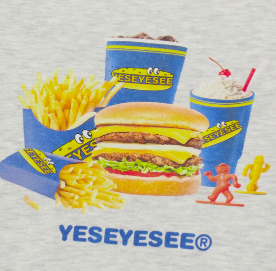 ☆YESEYESEE☆ YES Burger Set Sweatshirt Blue yeseyesee Y.E.S Burger Set Sweatshirt - Blue | 하이츠스토어