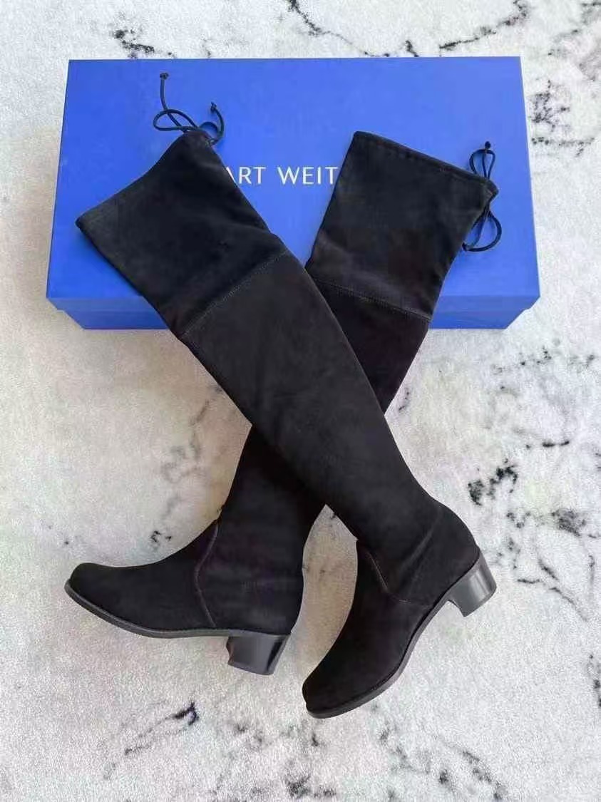 Stuart Weitzman -(4.5cm) 黑色麂皮-T