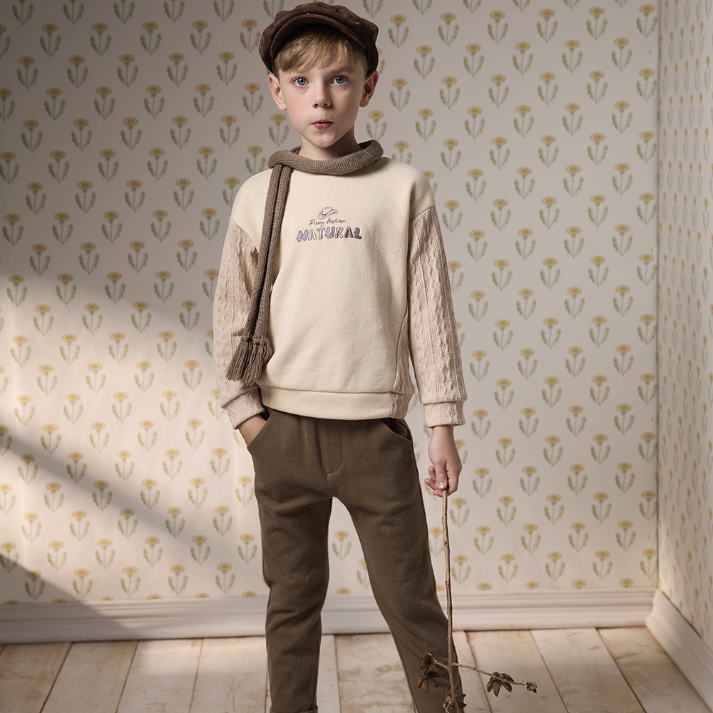 PIPPY 雅痞紳士下擺反折長褲  棕