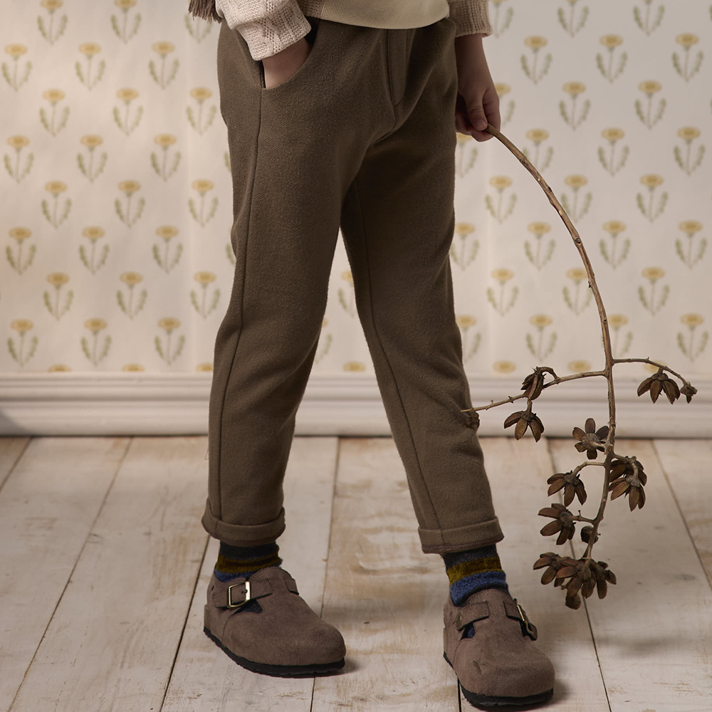 PIPPY 雅痞紳士下擺反折長褲  棕