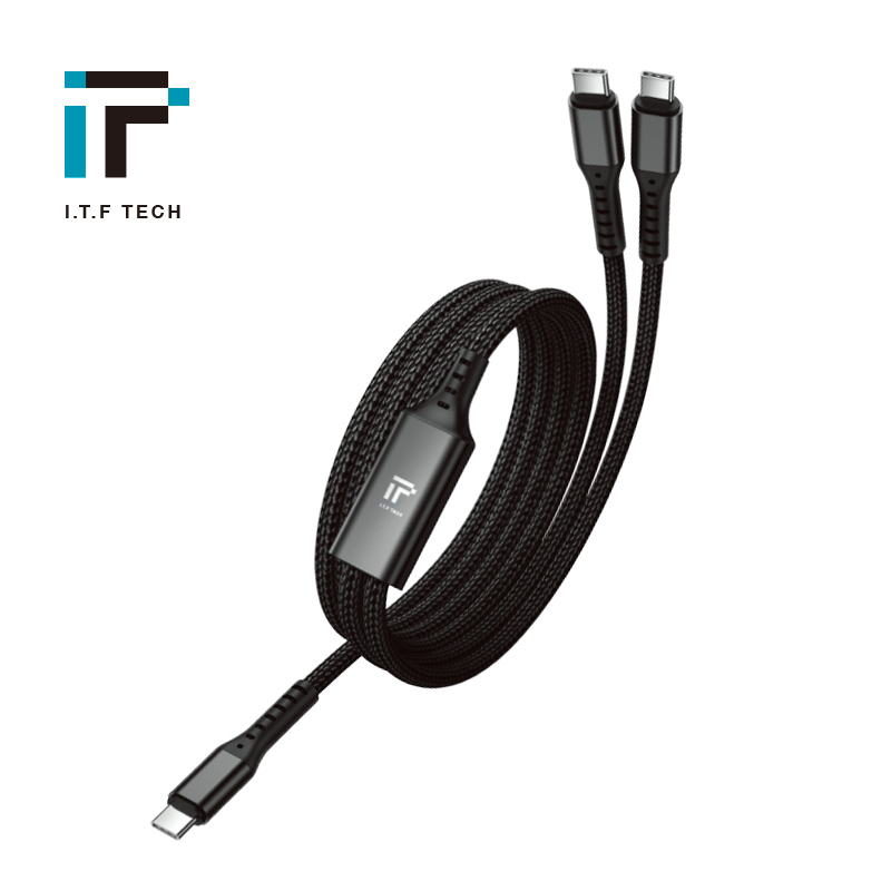 I.T.F 二合一急速快充線 ITF005（Type-C＋Type-C）