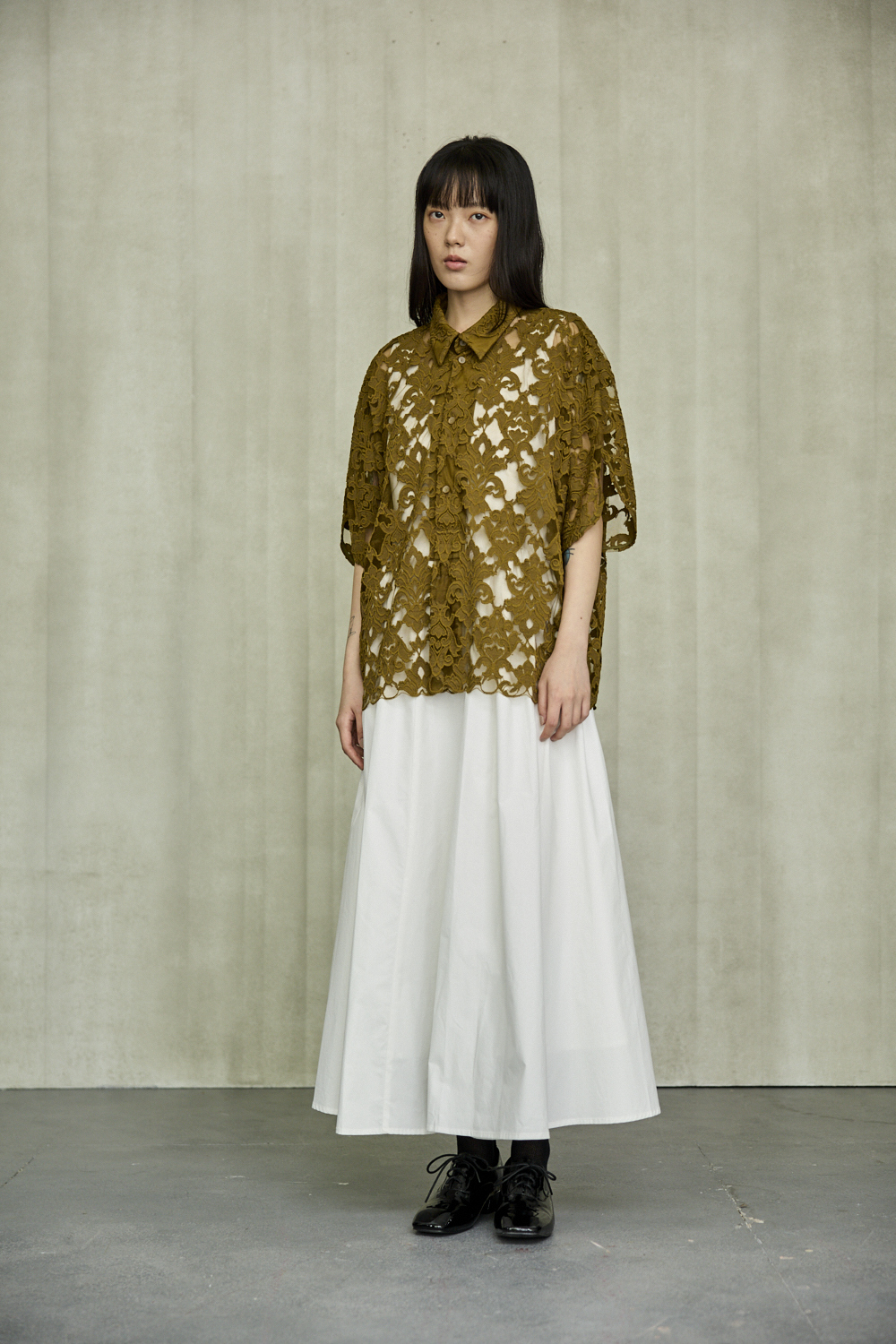 寬鬆設計袖襯衫式上衣