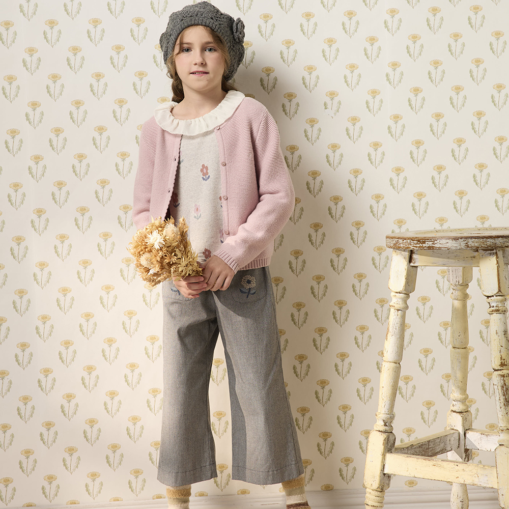 PIPPY 個性優雅舒適寬版7分長褲 灰