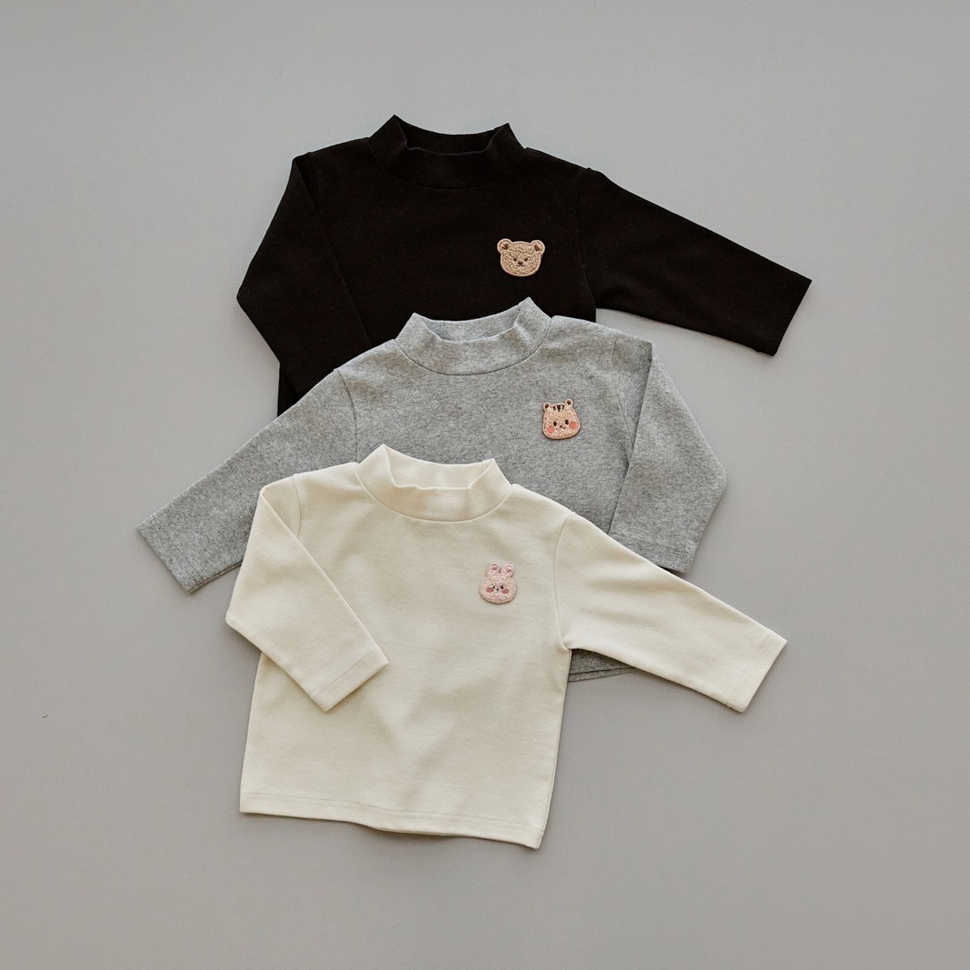 24F/W 暖暖人物彈性半高領打底保溫T恤