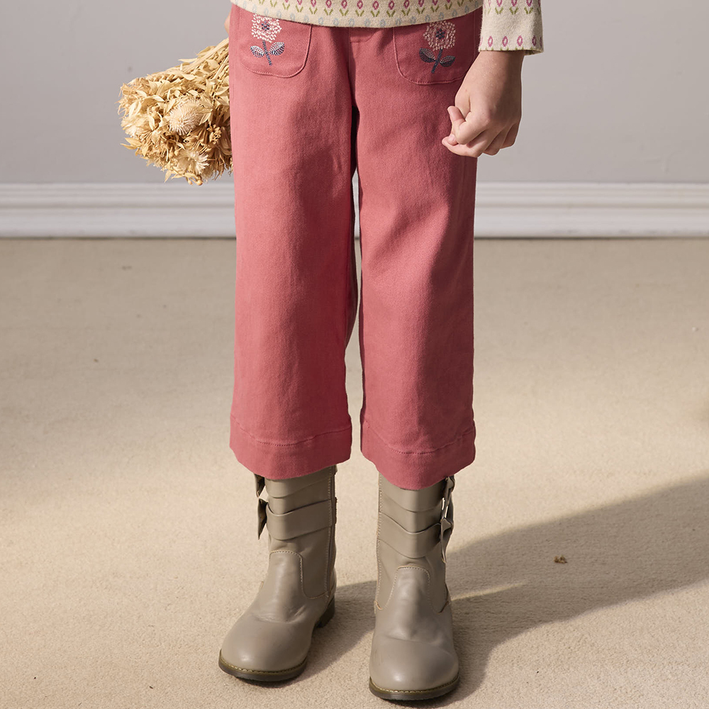 PIPPY 個性優雅舒適寬版長褲 粉