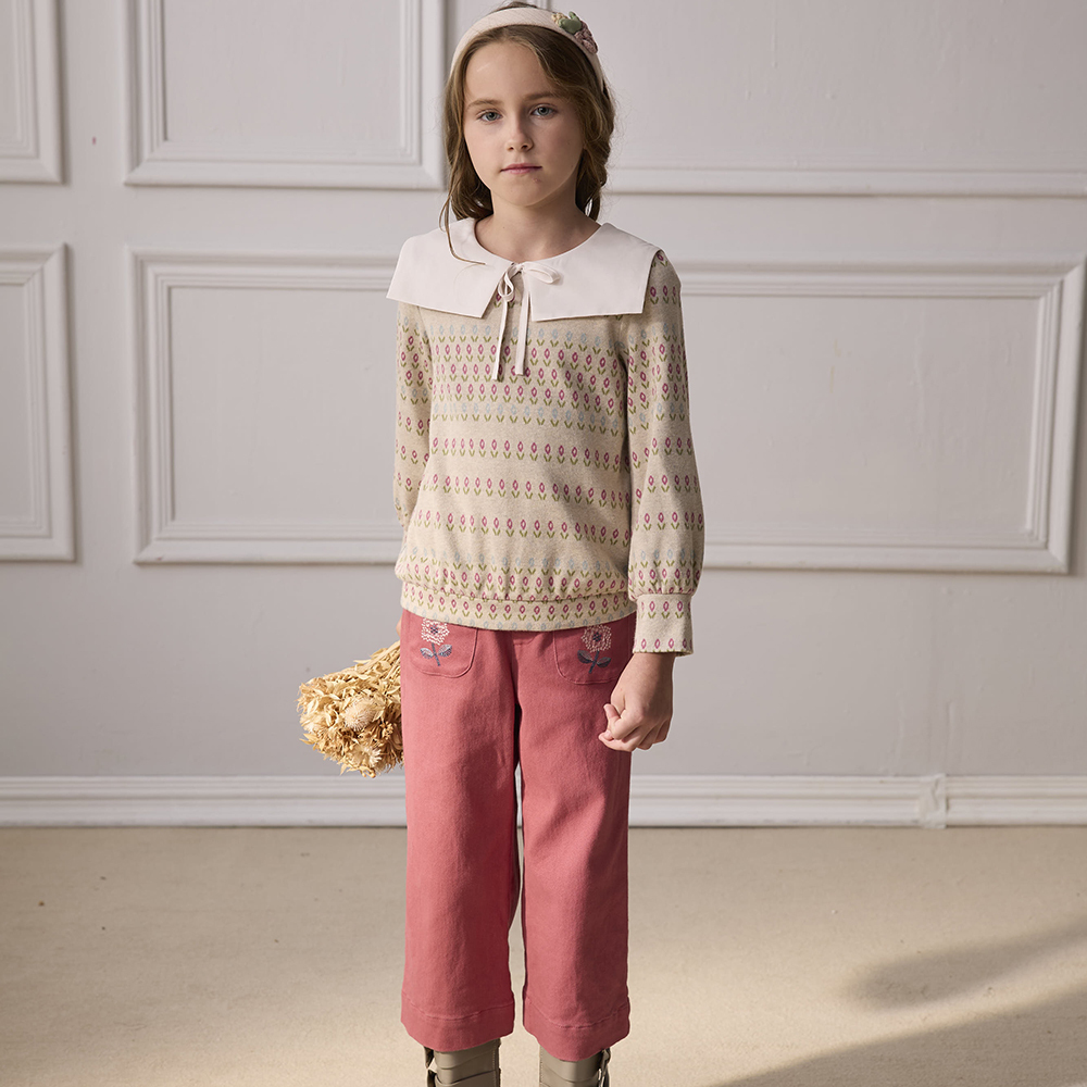 PIPPY 個性優雅舒適寬版長褲 粉