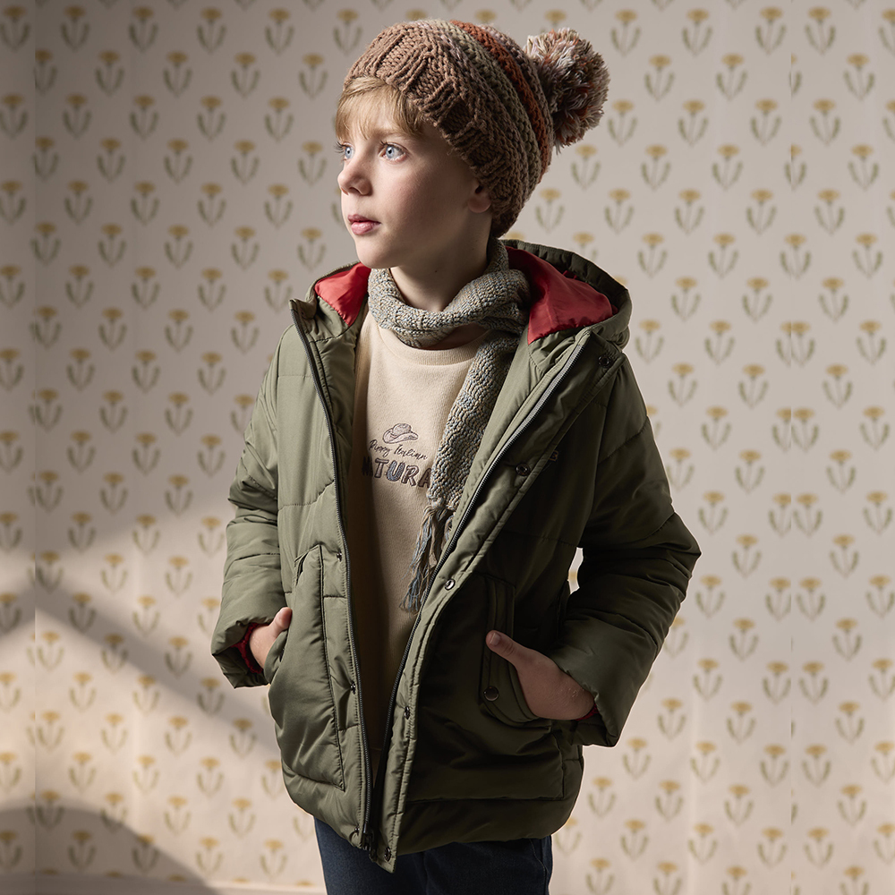 帥氣連帽暖暖鋪棉外套 綠