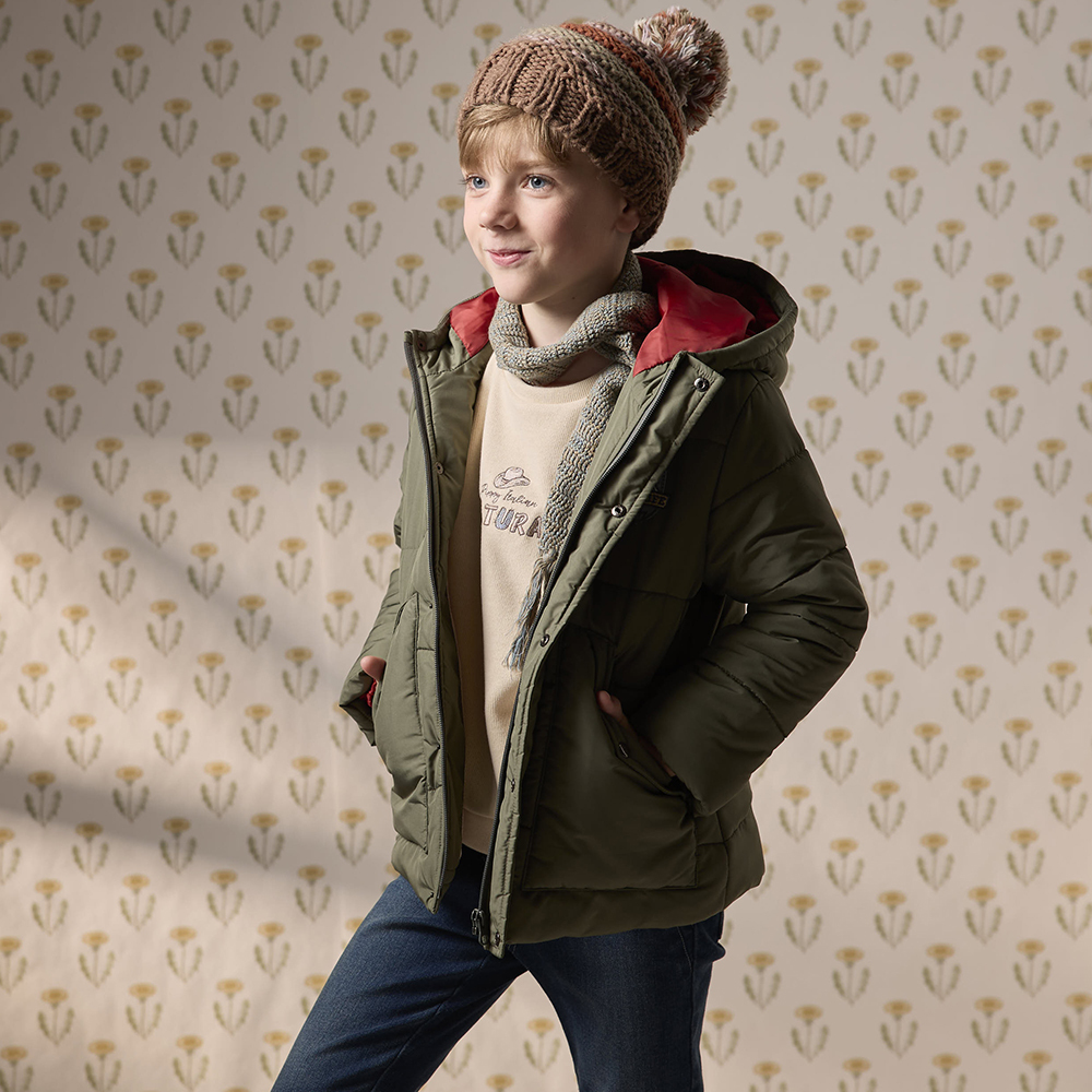 帥氣連帽暖暖鋪棉外套 綠