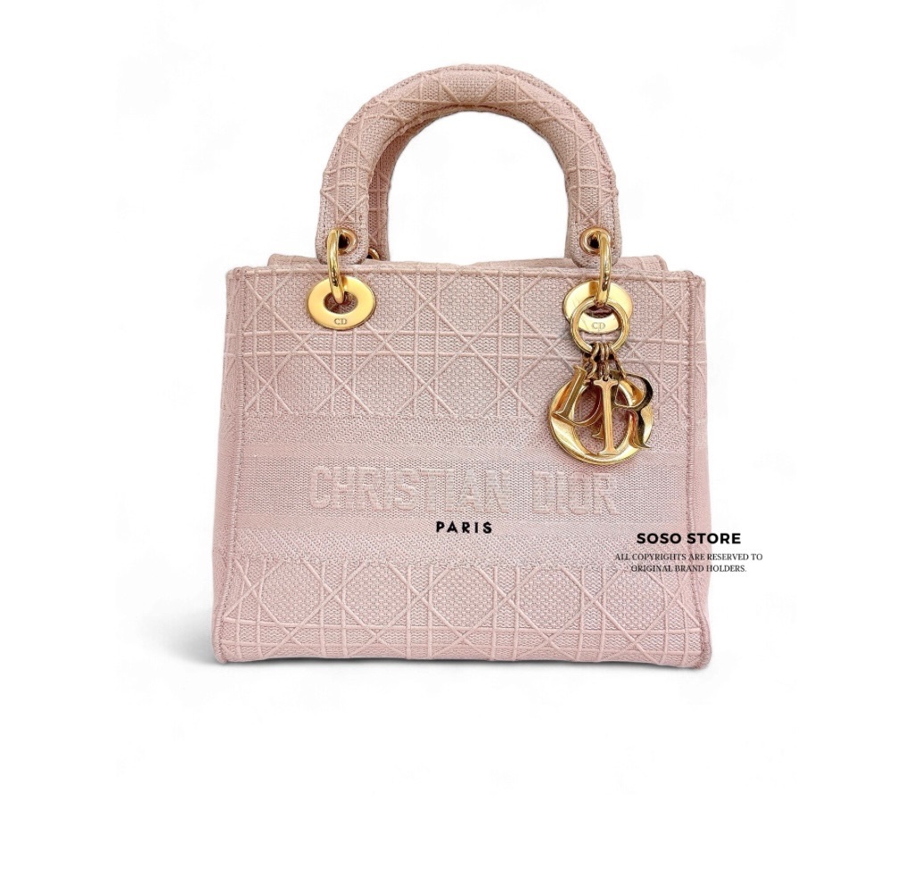 Dior Lady D Handbag - Pink / Ghw