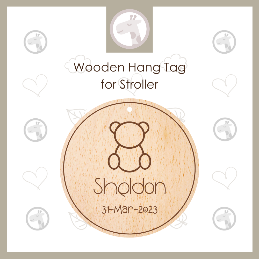 Personalised Beech Tag for Stroller