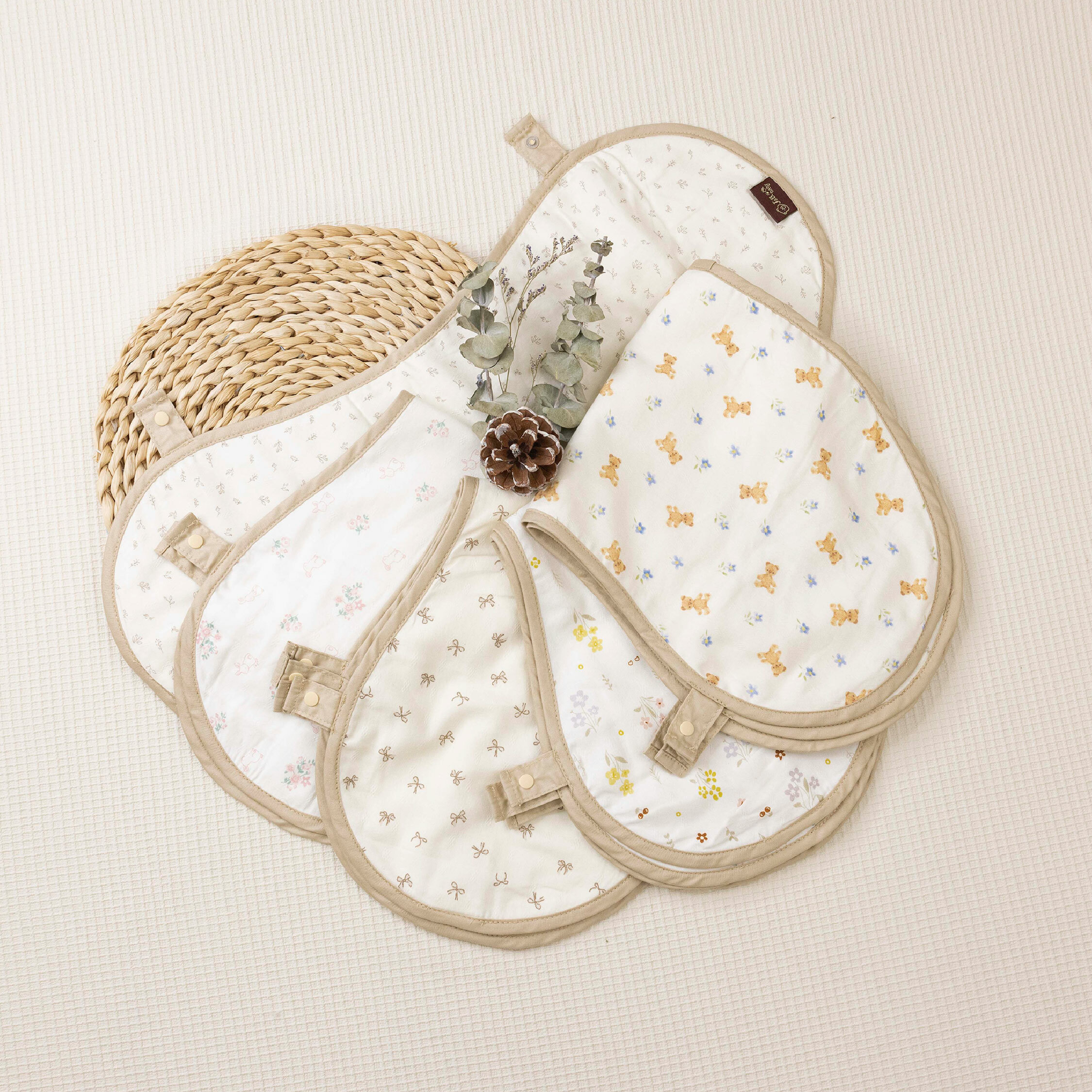 【JB0383】MIT文藝花漾純棉多用拍嗝巾(兩入一組)＊六款