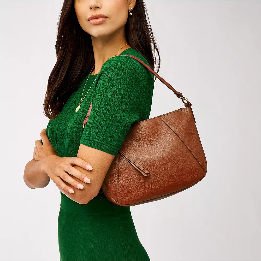 Skylar 真皮手提側背兩用包-咖啡色 SHB2656213