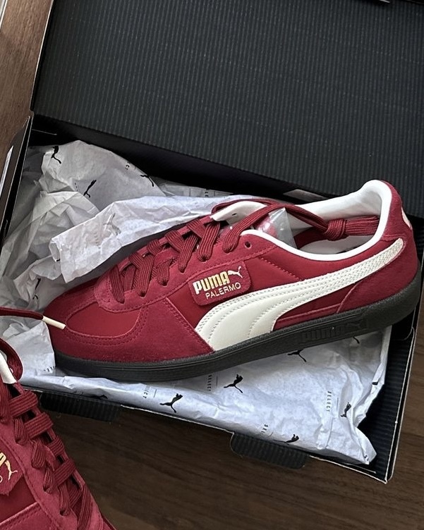 PUMA PALERMO OG INTENSE RED 奶油酒紅 黑底 金標 女鞋 383011-13 / 預購