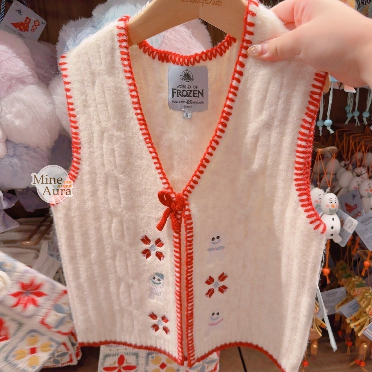 World of Frozen 限定 冰雪奇緣 Frozen 滾邊 刺繡 毛衣 背心 -香港迪士尼樂園