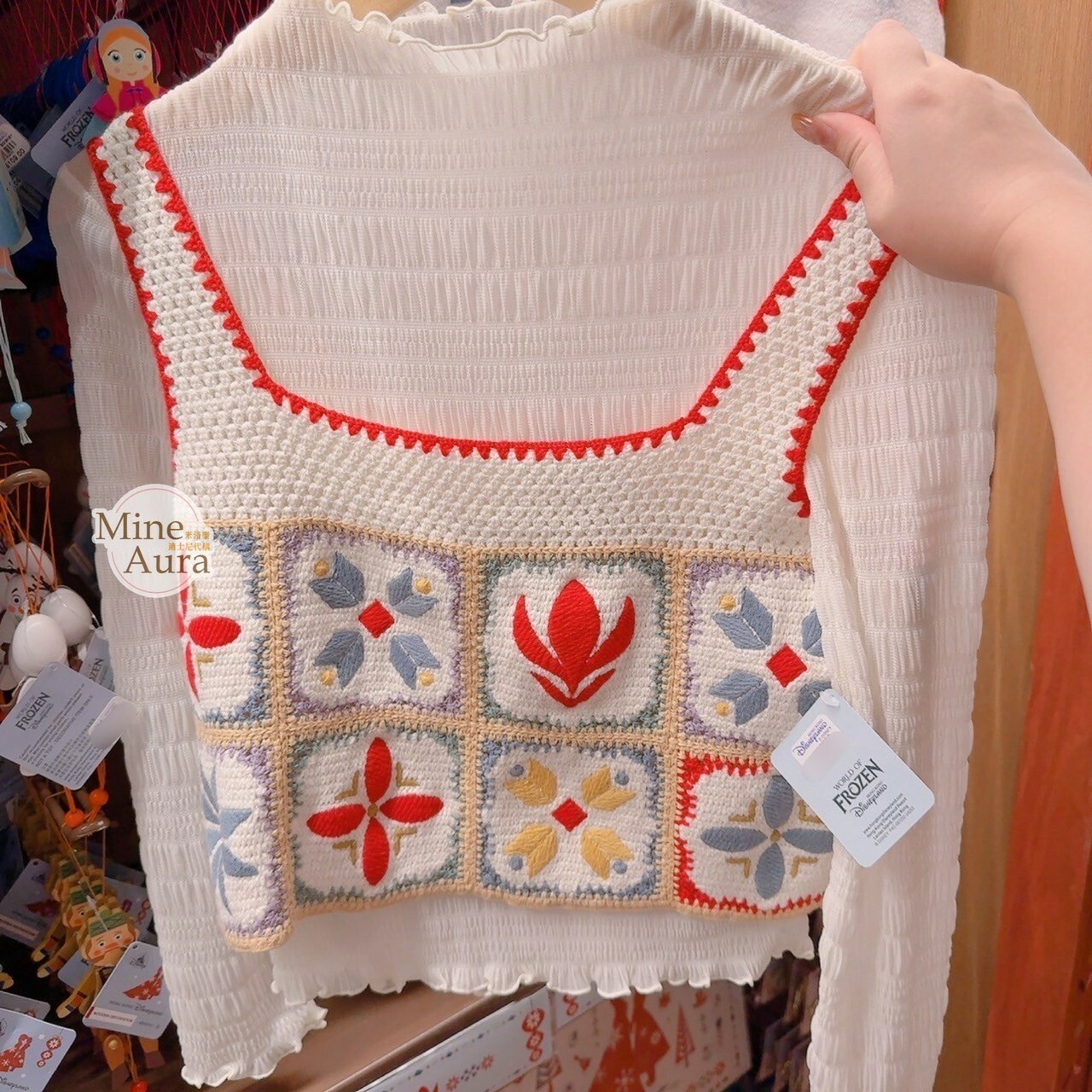 World of Frozen 限定 冰雪奇緣 Frozen 圖騰背心+長袖上衣 2件組 -香港迪士尼樂園