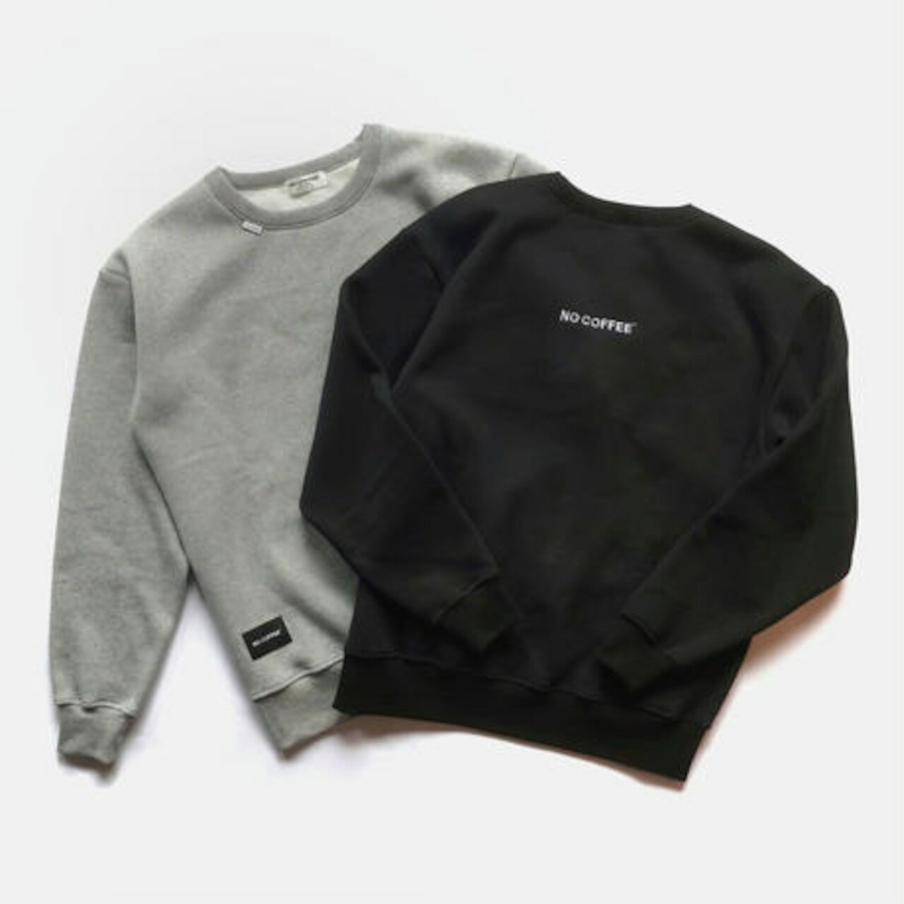 NO COFFEE 刺繡圓領刷毛衛衣