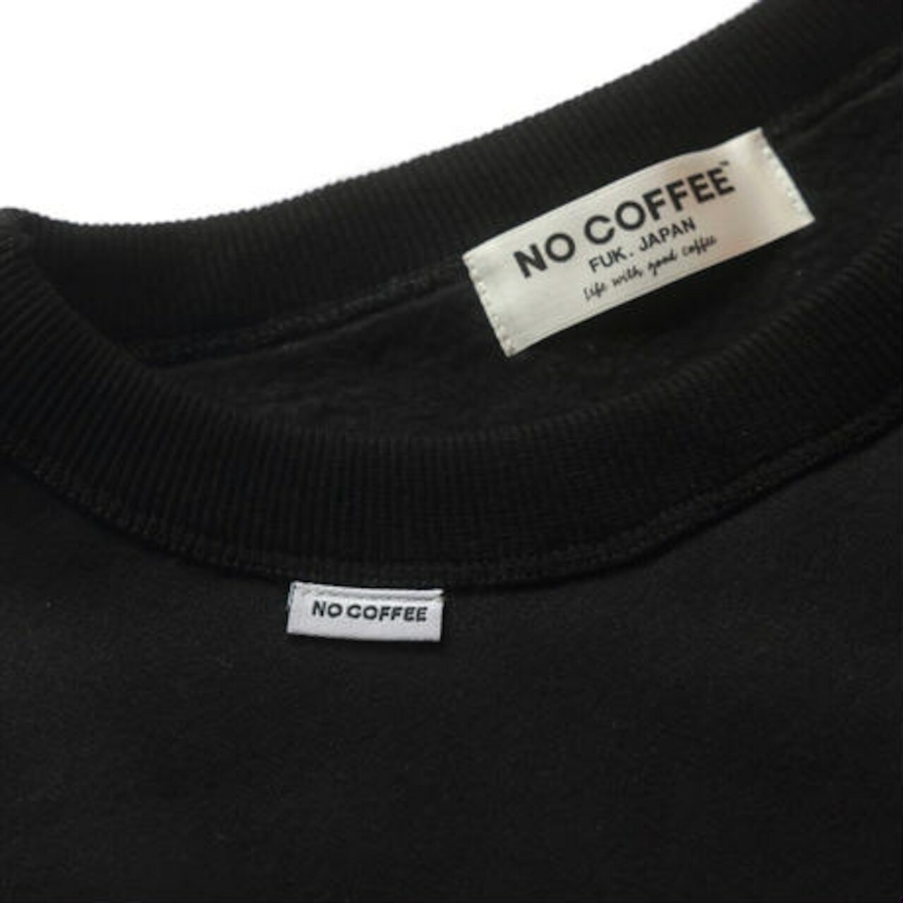 NO COFFEE 刺繡圓領刷毛衛衣