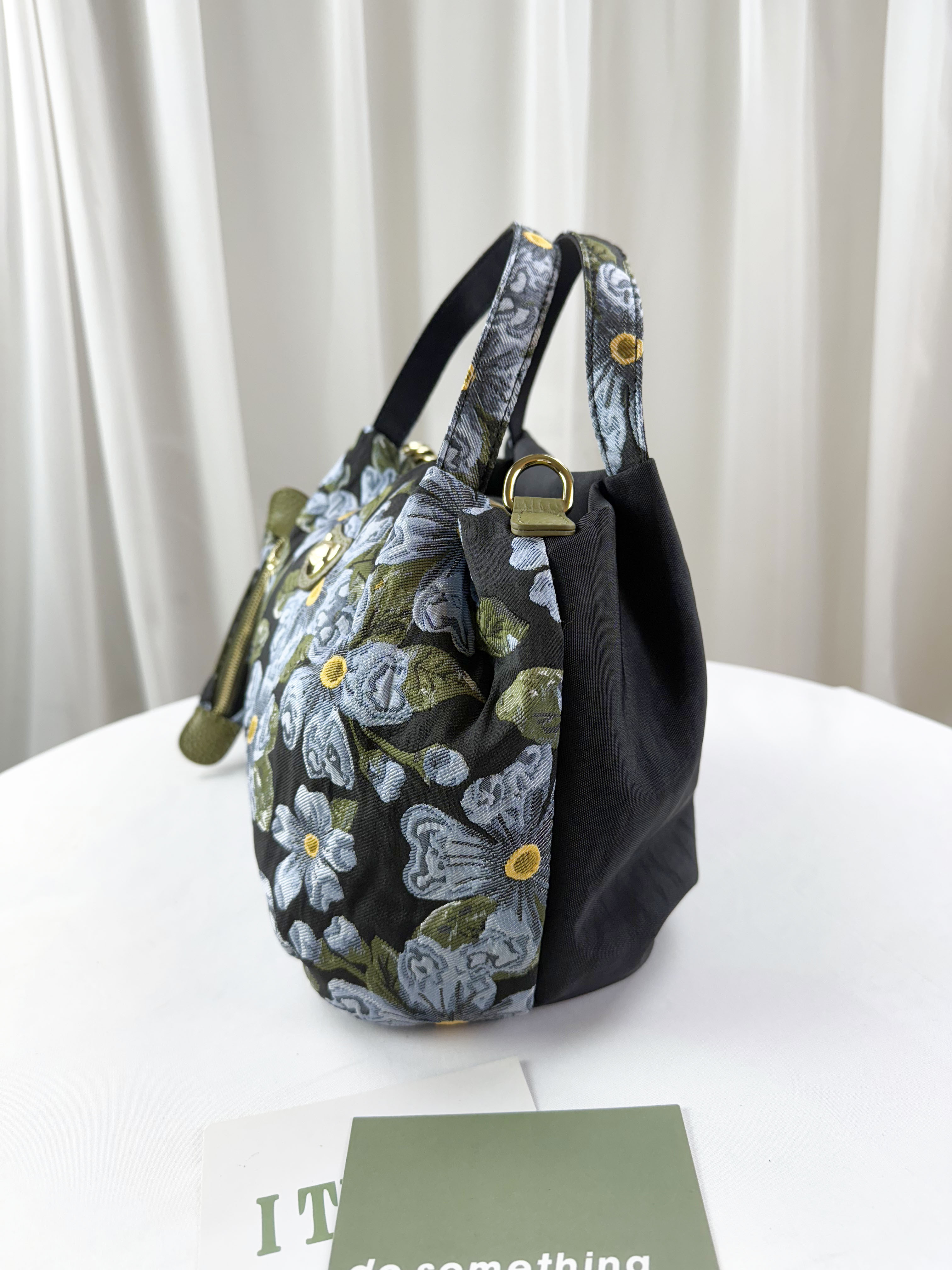 GOODS 提花綠防潑水手提包 / 側背包 附零錢包 #2808