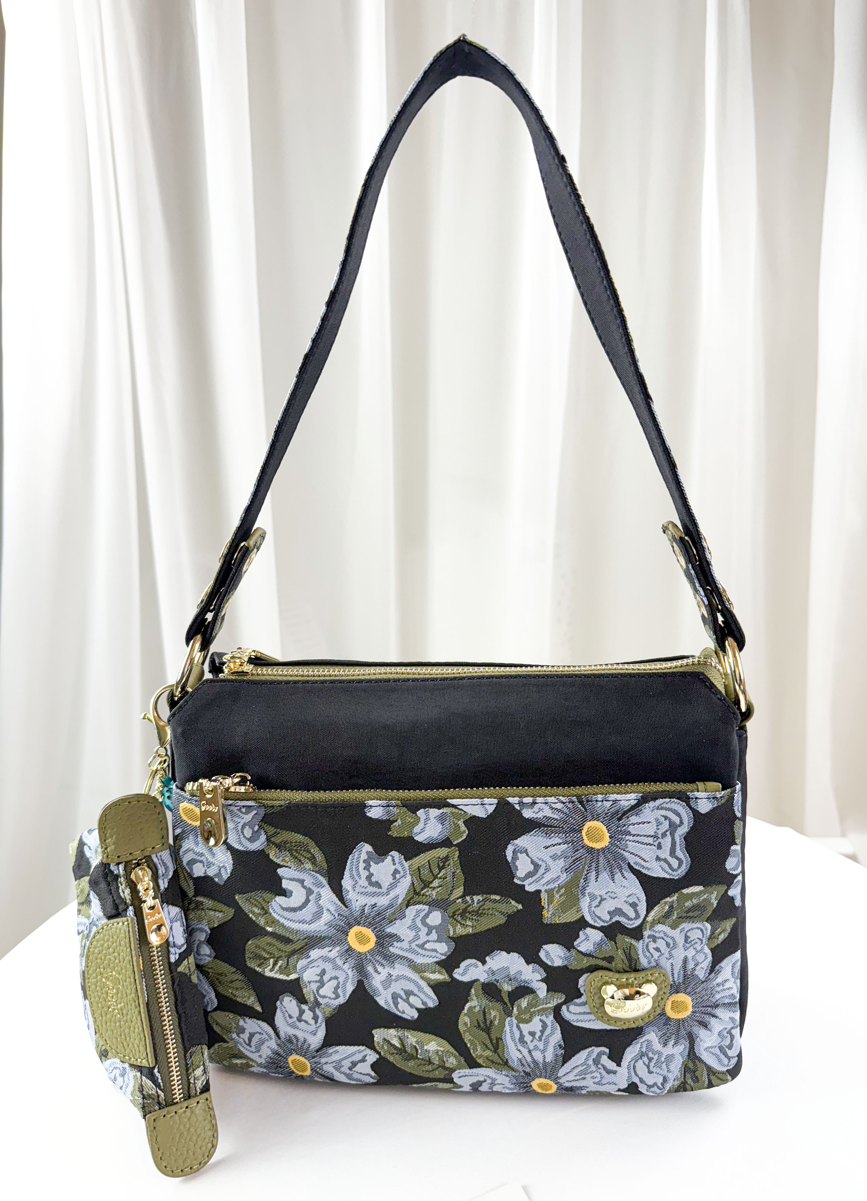 GOODS 提花綠防潑水肩背包 / 側背包 附零錢包 #29259