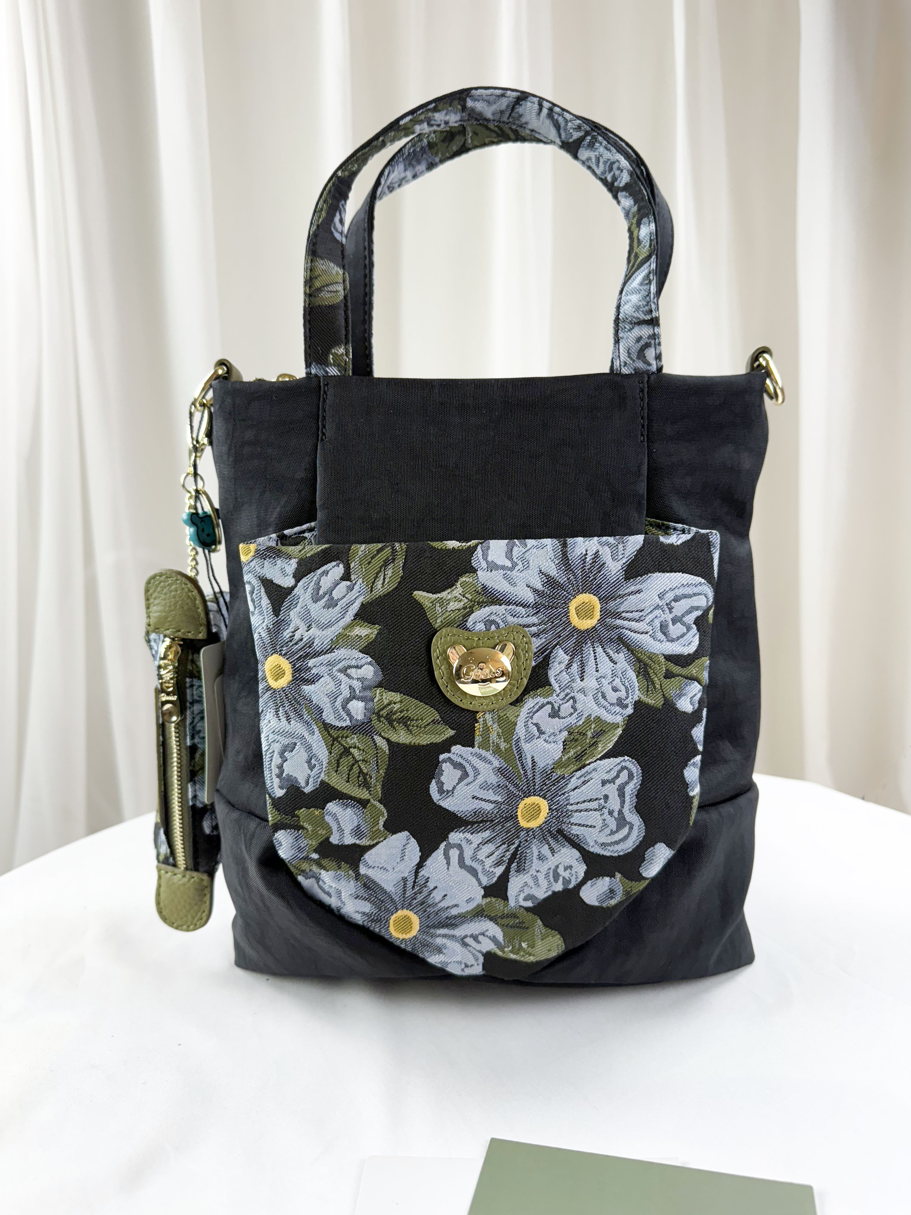 GOODS 提花綠防潑水手提包 / 側背包 附零錢包 #2799