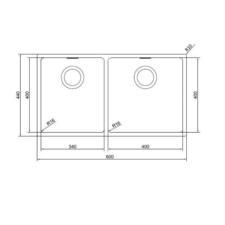 Franke "Felix" FEX 120-40-34 SBL Stainless Steel Kitchen Sink