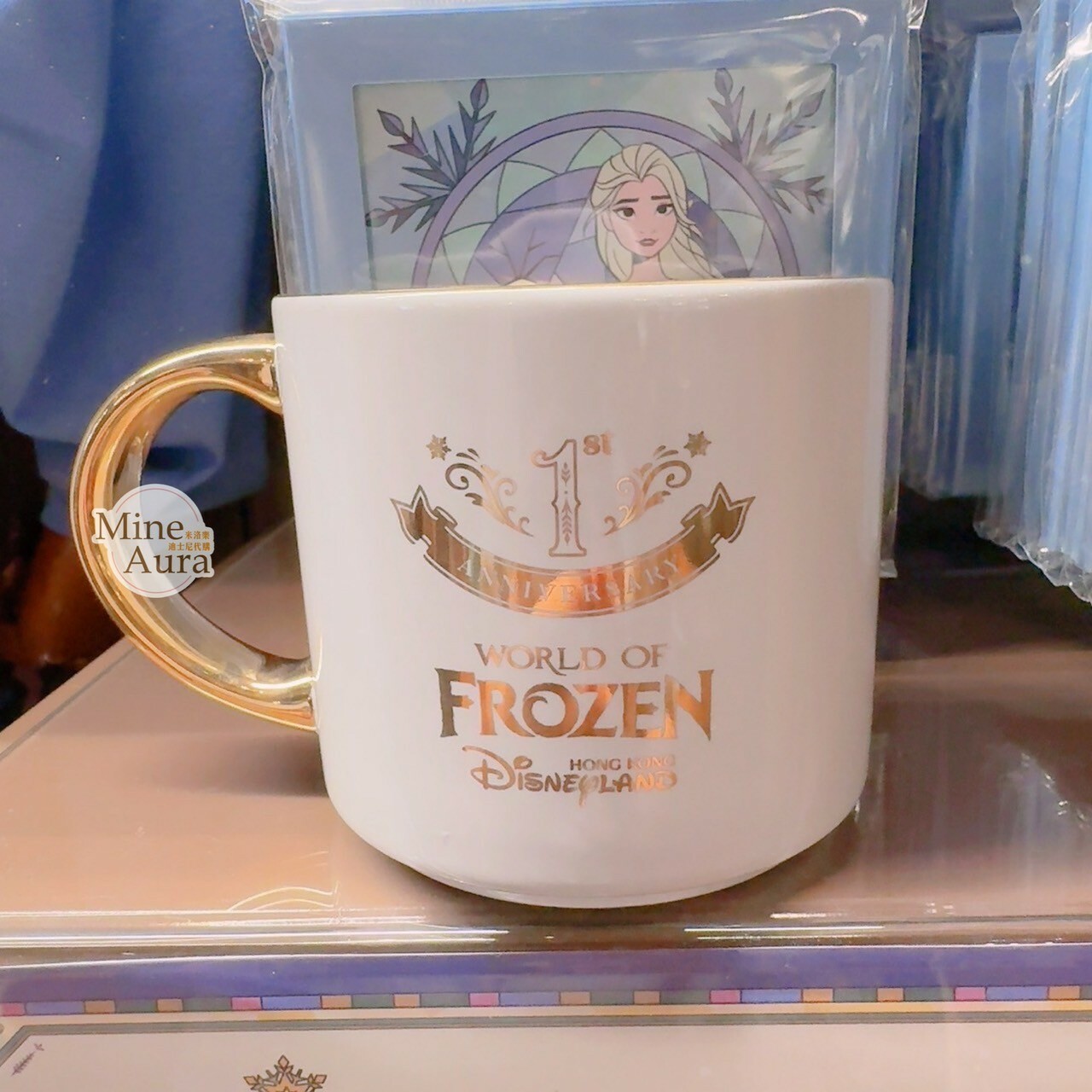 World of Frozen 限定 燙金圖案 陶瓷馬克杯 水杯 冰雪奇緣 Frozen -香港迪士尼樂園