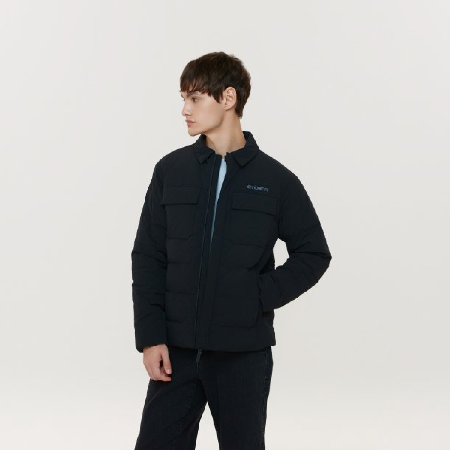 【EIDER】男襯衫式鵝絨外套 / 24EDMW24562-[迷霧灰、經典黑]　