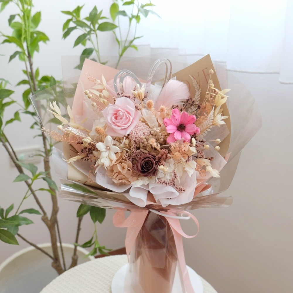 心動時刻永生花束 / 粉粉少女的粉咖色