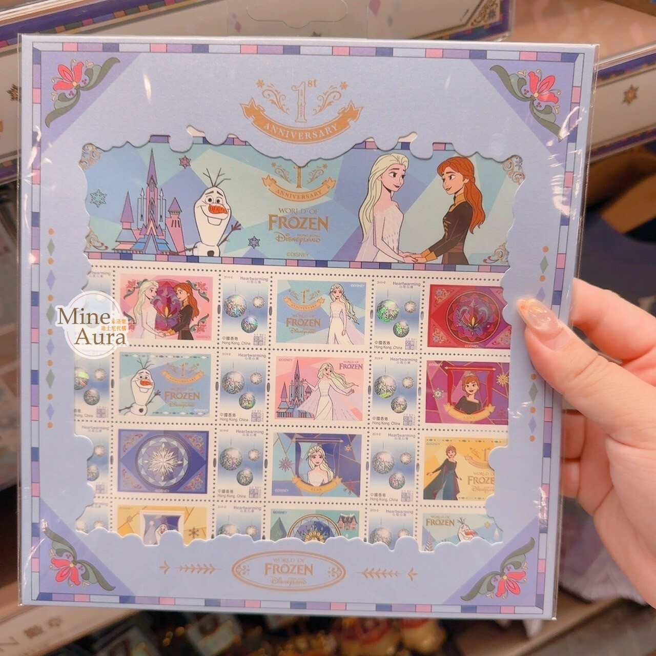 World of Frozen 限定 艾莎 Elsa 安娜Anna 雪寶 Olaf 圖案 郵票組 冰雪奇緣 Frozen -香港迪士尼樂園