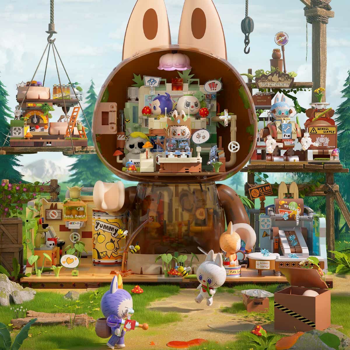 POPMART 泡泡瑪特 Labubu 拉布布 THE MONSTERS 森林秘密基地系列拼搭積木