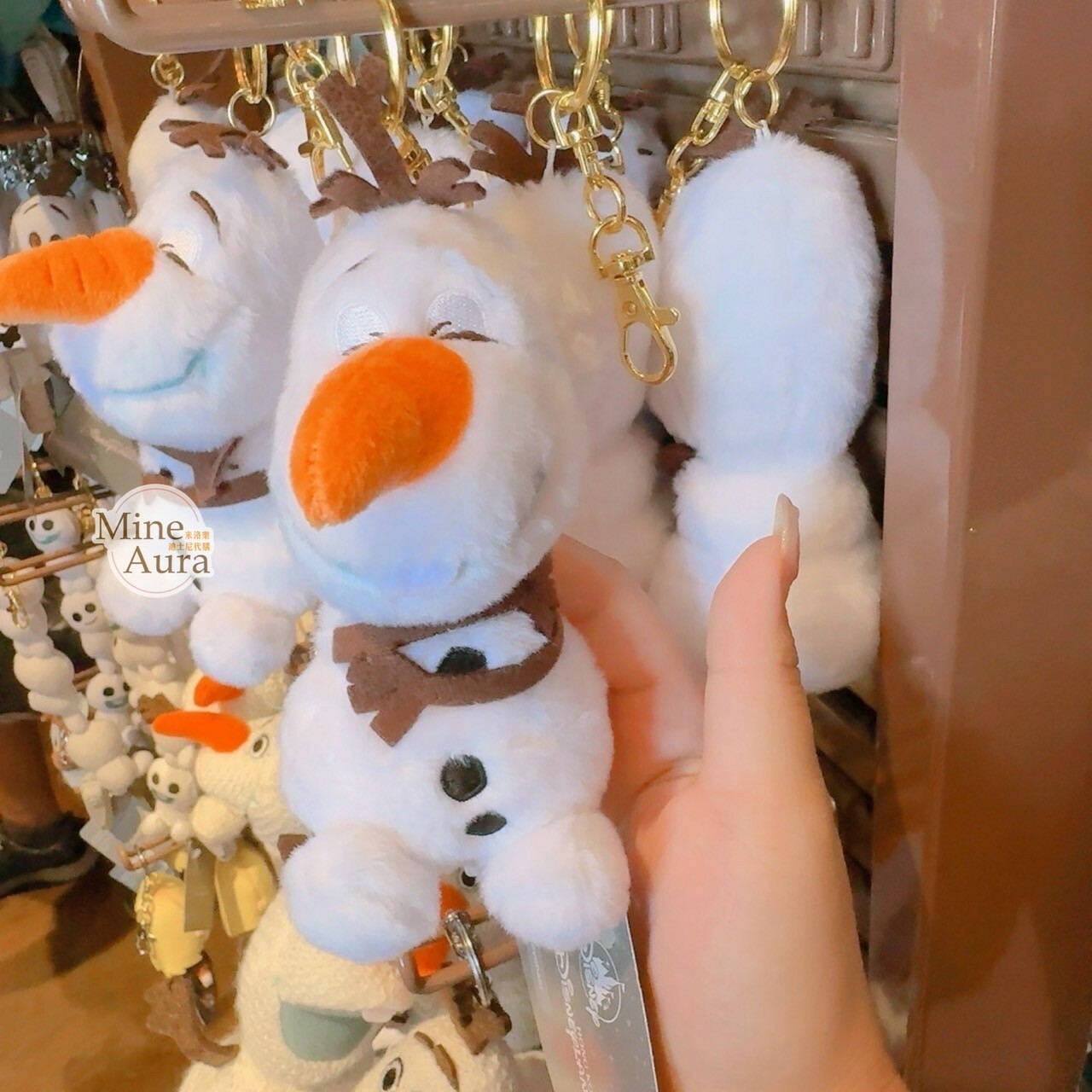 雪寶 Olaf 閉眼抱抱造型 絨毛 鑰匙圈 吊飾 冰雪奇緣 Frozen -香港迪士尼樂園