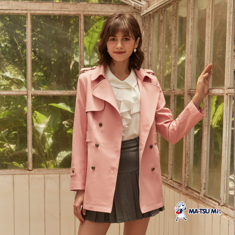 MA‧TSU Mi 優雅不對稱垂墜領結雪紡上衣(白.水藍)