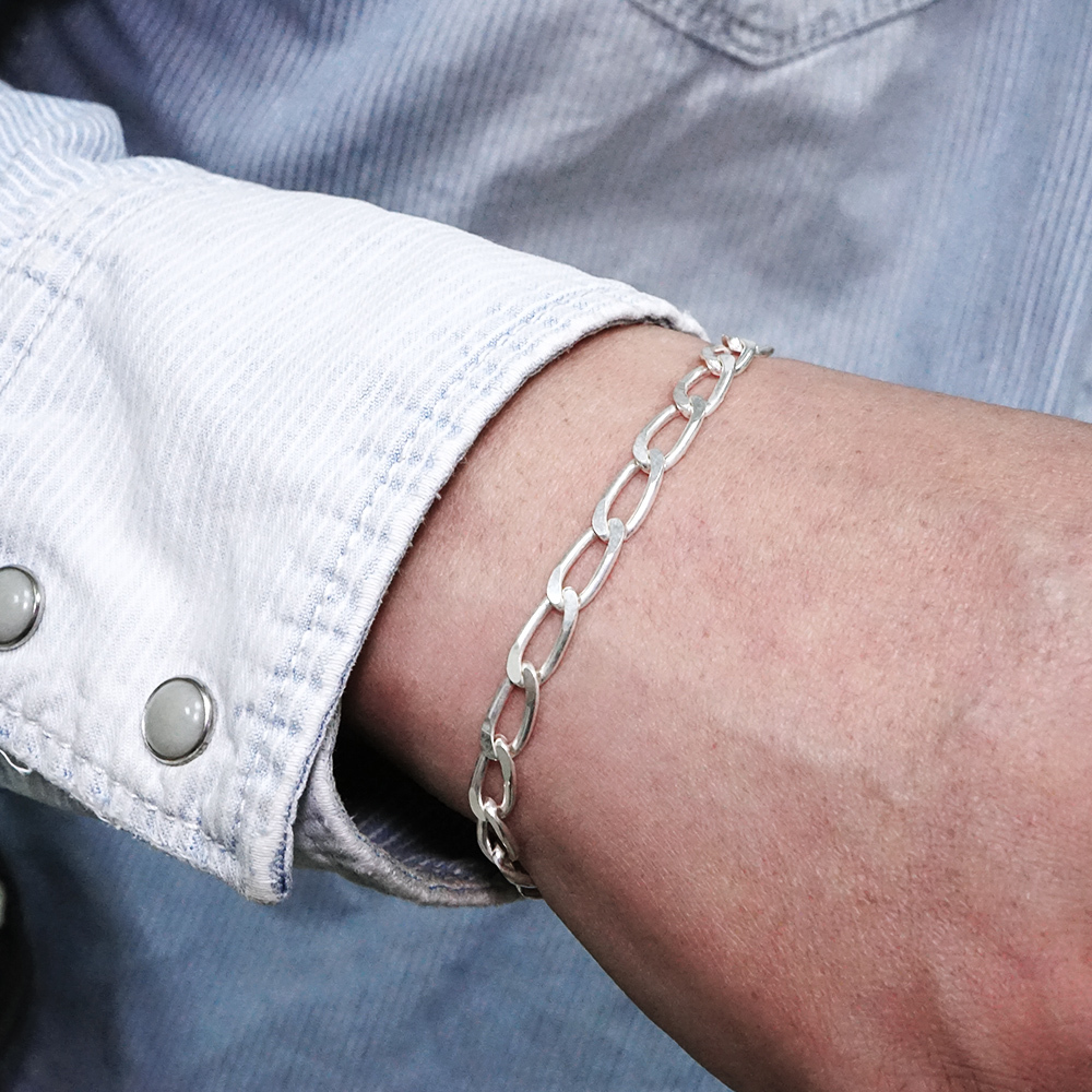 Light寬版繩索手鍊 輕量設計(5.8mm寬) 925純銀手鍊