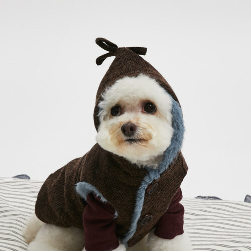 Louisdog 巧克力刷毛連帽衫